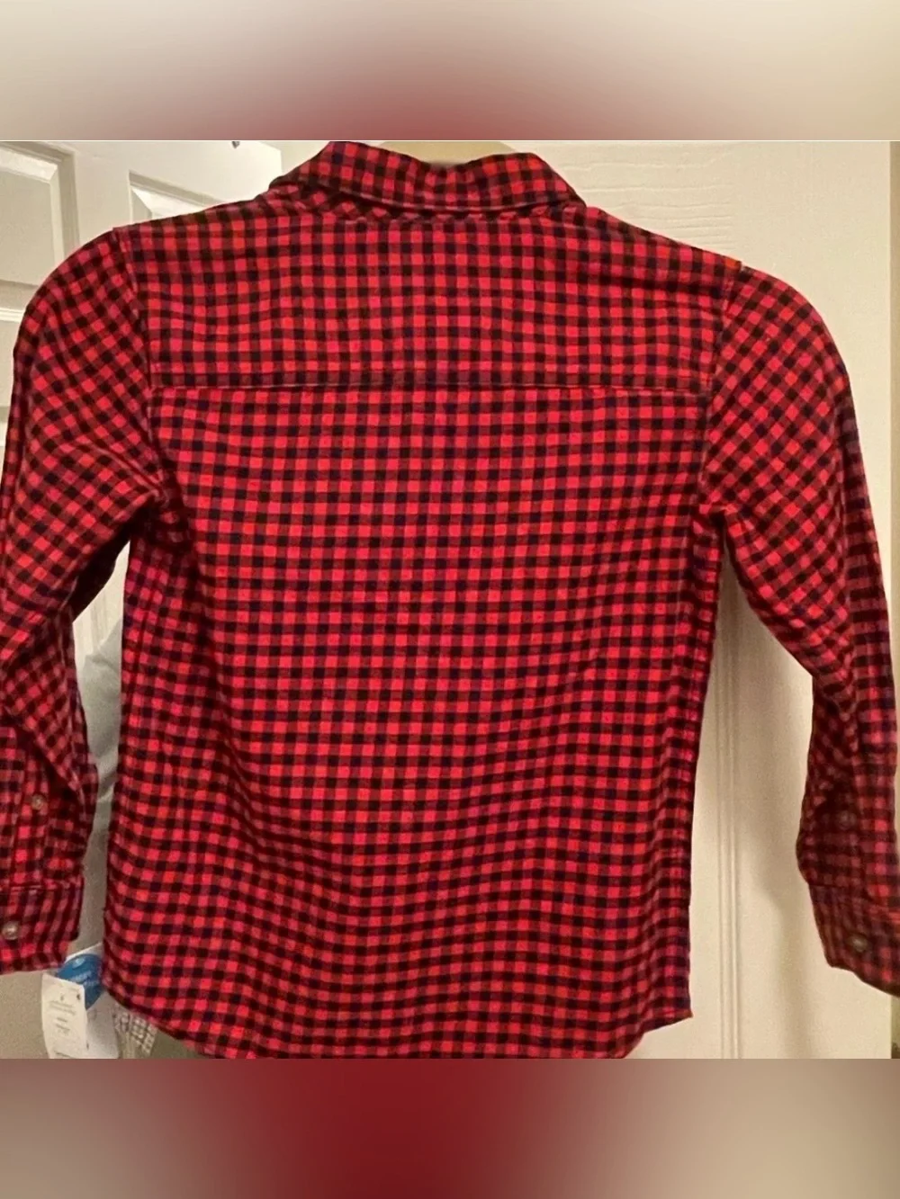 Carter's Boy’s Red and Black Plaid Button-Down Shirt